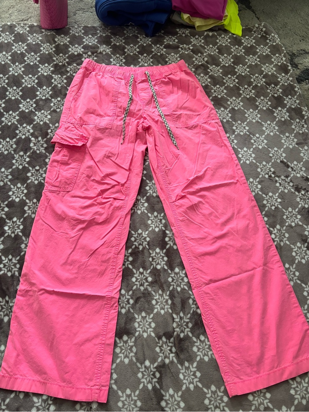 aerie Hot Pink Wide-Leg Cargo Pants